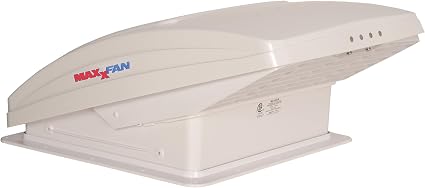 Maxxair 00-05100K MaxxFan Ventilation Fan with White Lid and Manual Opening Keypad Control White