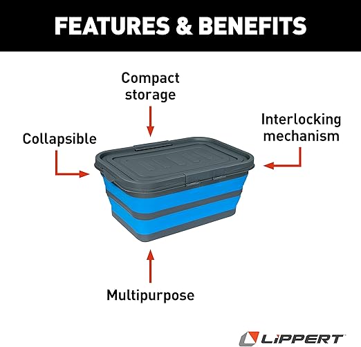 Lippert Silicone Collapsible Storage Tote ‎61 x 43 x 27 cm; 2.2 kg 2021016392
