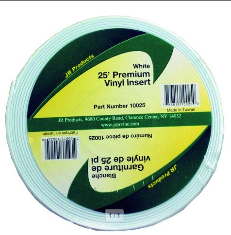 JR Products White trim molding 1" X 25ft length Vinyl