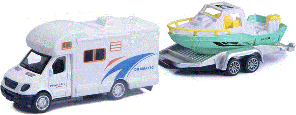 1:38 DIECAST PULLBACK RV W/TRAILER