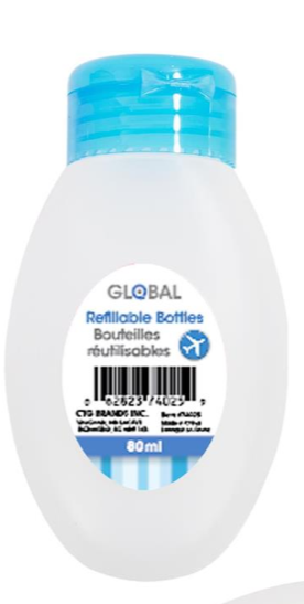 GLOBAL OVAL SHAPE TRAVEL BOTTLE 80ML